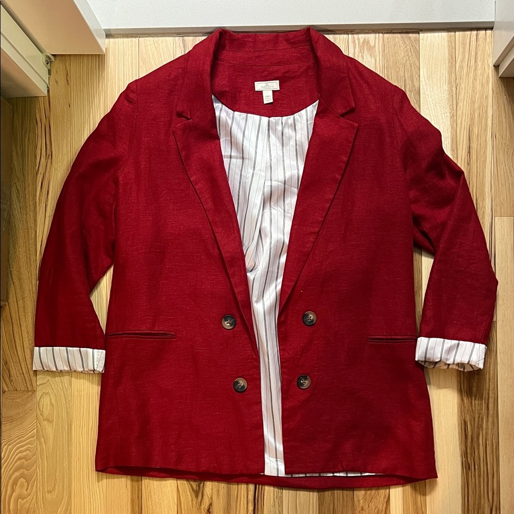 Jules & Leopold Vibrant Red Blazer